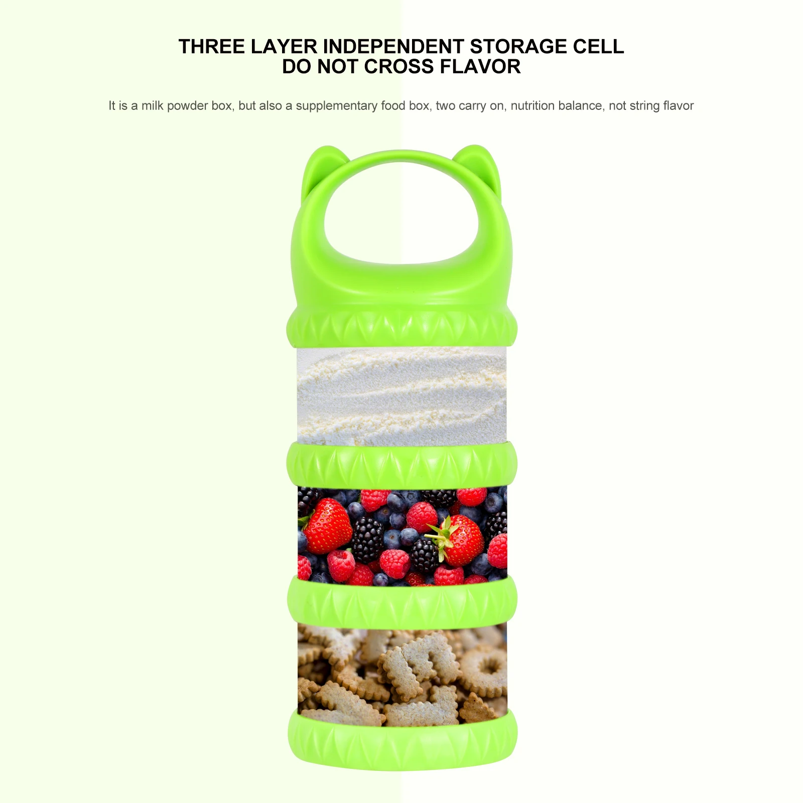 

1pc Tree-Layer Stackable Infant Milk Powder Storage Box Detachable Food Container Travel Outdoor Sealed Organizer