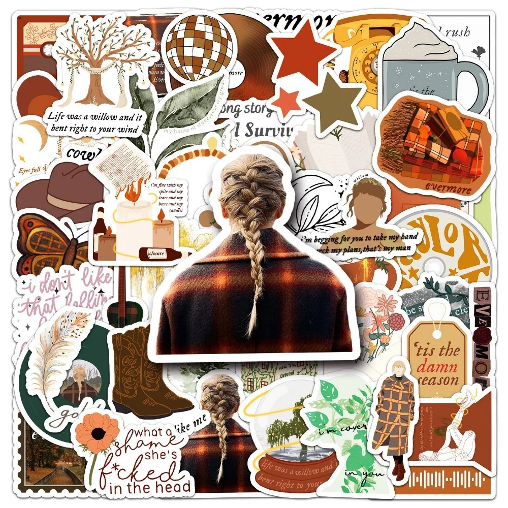 10/50 قطعة ألبوم المغني الفولكلور Evermore ملصق DIY بها بنفسك الأمتعة المحمول دراجة نارية أنت رعاة البقر مثلي ملصقات مروحة الحائط مكتب