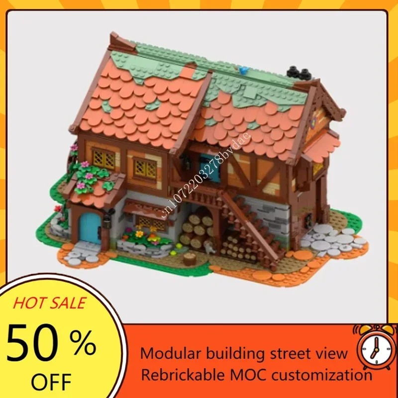 3979PCS Customized MOC Custom Puzzle Medieval Village Joiner's Workshop Medieval Street View idea DIY child Toy Birthday Gift