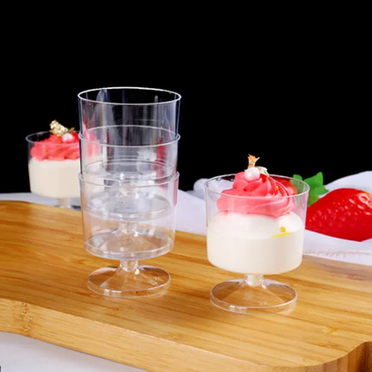 20Pcs 2oz Disposable Transparent Dessert Cups with Lids for Ice Cream Pudding Yogurt Mousse Cake - Baking Packaging Containers
