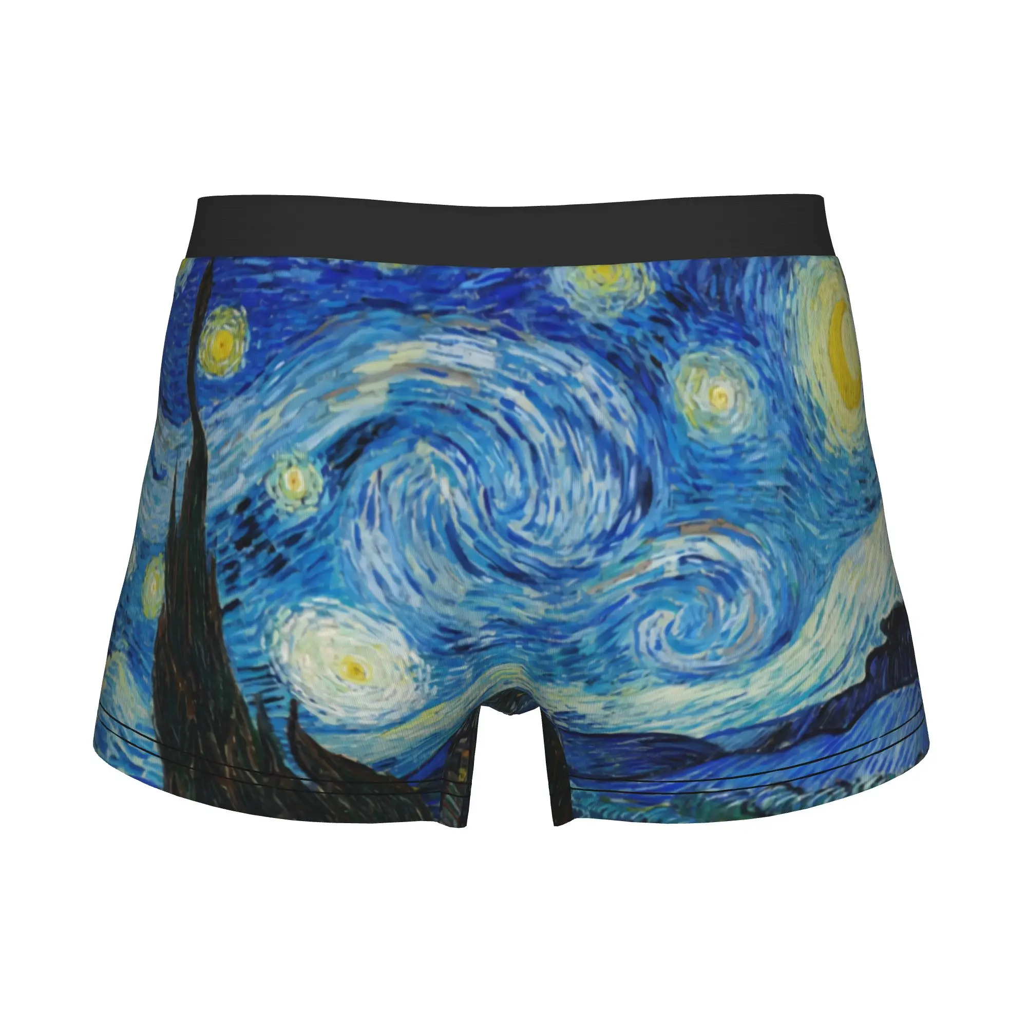 Fashion Vincent Van Gogh Starry Night Boxers Shorts Panties Male Underpants Breathable Oil Painting Art Briefs Underwear