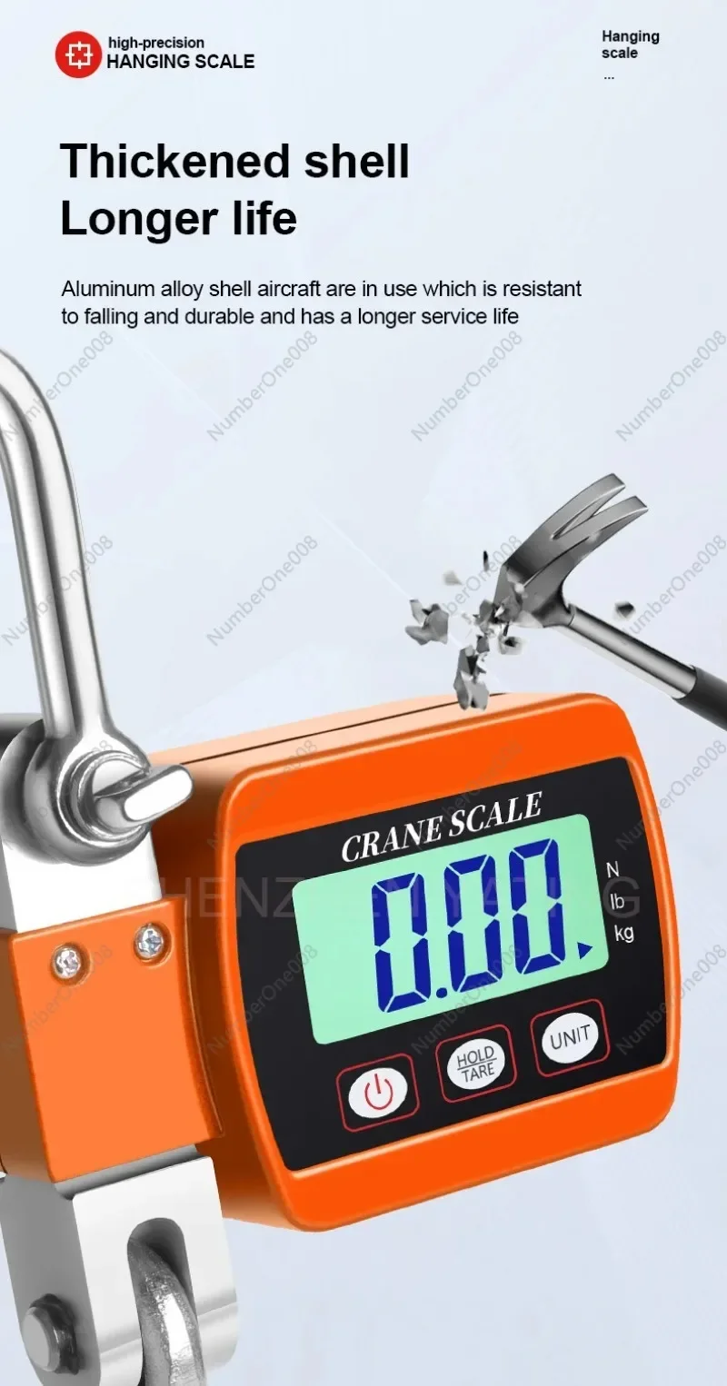 500kg Electronic Hook Scale Digital Display Electronic Scale Portable Hanging Scale 300kg Direct View