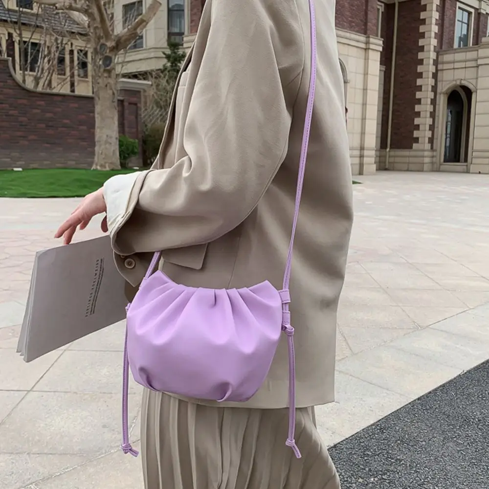 Mini Retro Cloud Bag Purse Handbag PU Crossbody Phone Bag Women's Shoulder Bag Korean Style Bag Very Peri Bag image 4