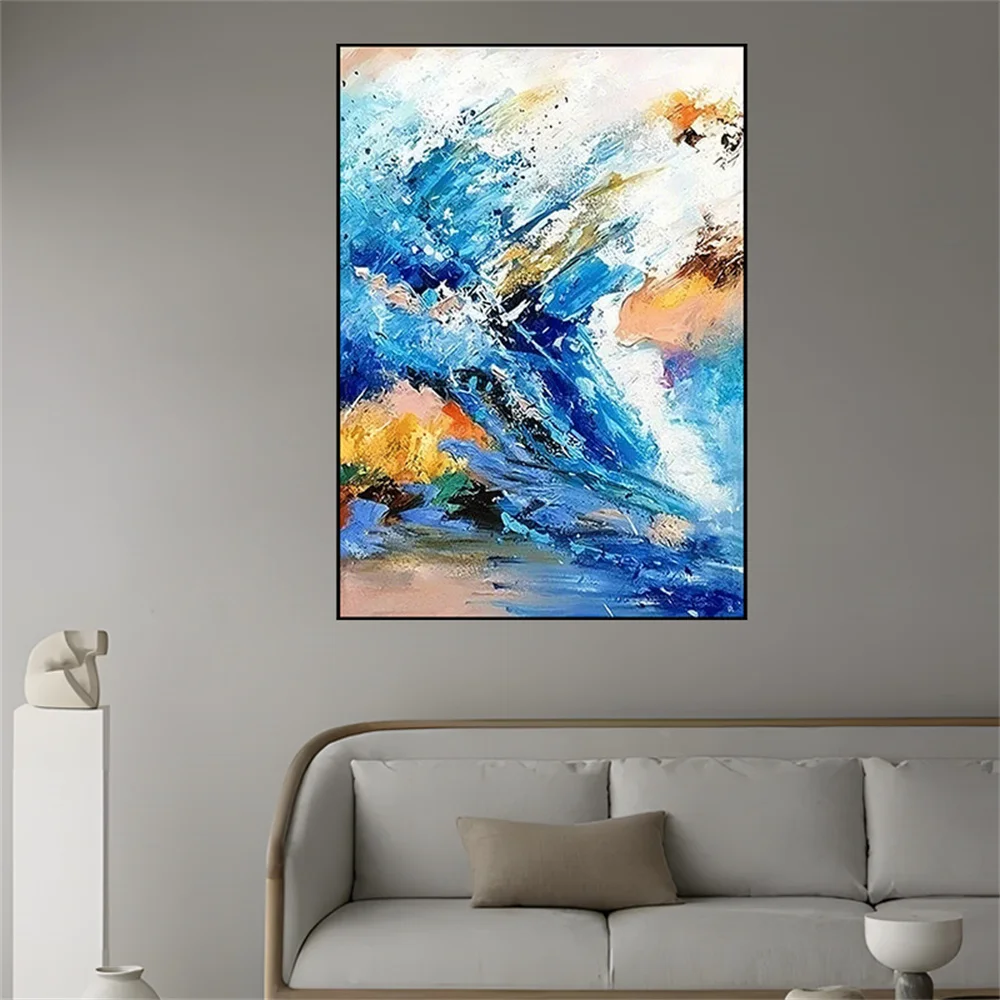 

Hand-Painted Oil Painting On Canvas New Golden Knife Flower Drawing Poste Rose Wall Art Picture Home Decor For Wedding Room Gift