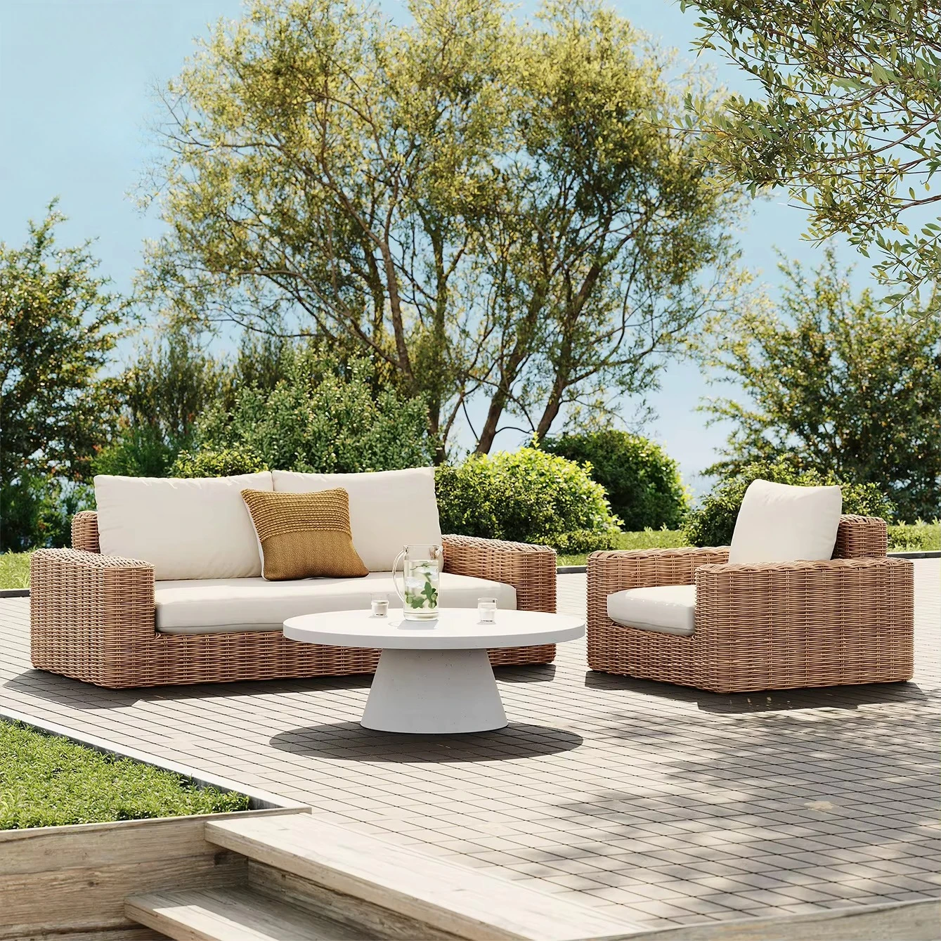 

Sunscreen waterproof simple style garden sofa outdoor rattan garden sofa classical aluminum outdoor leisure sofa