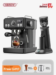 HiBREW H10A Black Espresso Machine Temperature Volume Pre Brewing Adjustable 58mm Portafilter Cappuccino Coffee Maker