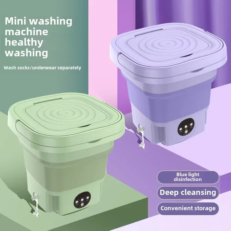 

Folding Washing Machine Mini Household Underwear Baby Automatic Portable Panties Bear Double Warehouse
