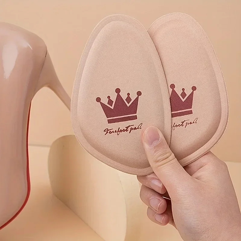 

4Pcs Women Forefoot Pad, Insert Half Size Insoles, Non-Slip Cushion, Shoe Breathable Sweat Absorbing Foot Pads