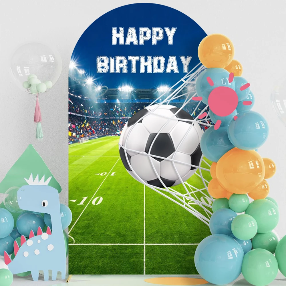 Soccer Sports Arch Cover Backdrop Basketball Baseball Football Game Boys Birthday Party Elastic Covers for Decorative Arches