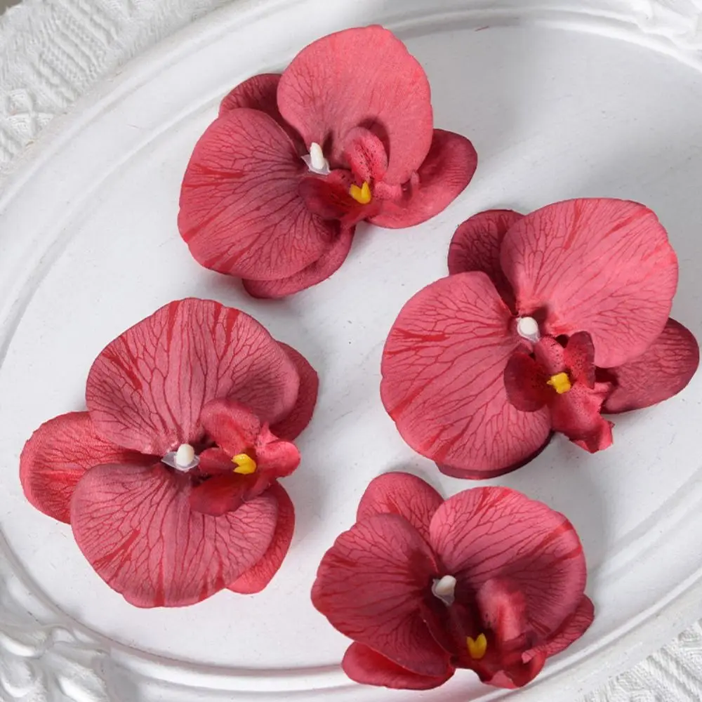 Simulated Flower Silicone Cotton Butterfly Orchid Handmade Accessories Headdress Wedding Decoration DIY Jewelry Making Craft