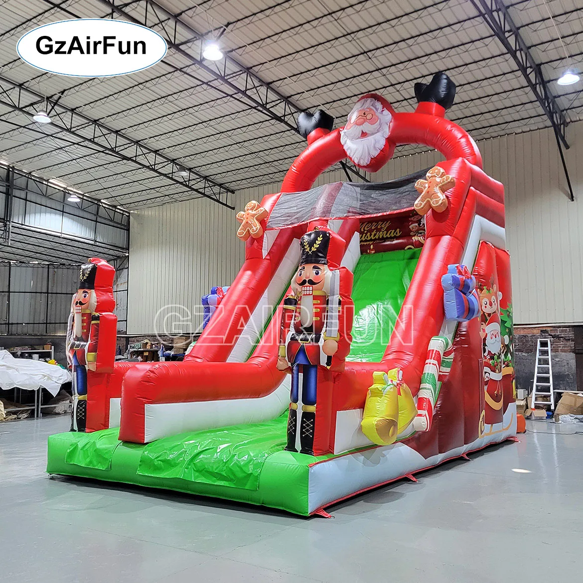 Newly Designed Christmas-themed Inflatable Dry and Wet Slides Perfect for Backyard Parties  Events