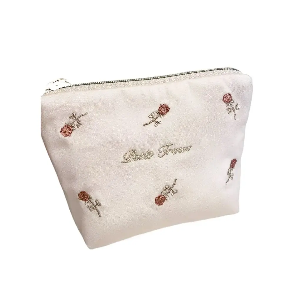 Trendy Vintage Makeup Bag Embroidery Mini Lipstick Purse Cute Portable Cosmetic Bag for Women