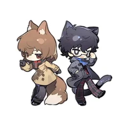 Persona Anime Keychian Figures Stand Model Plate Amamiya Ren Akechi Goro Key Chian Desktop Decoration Kids Friends Gift Toys Cos