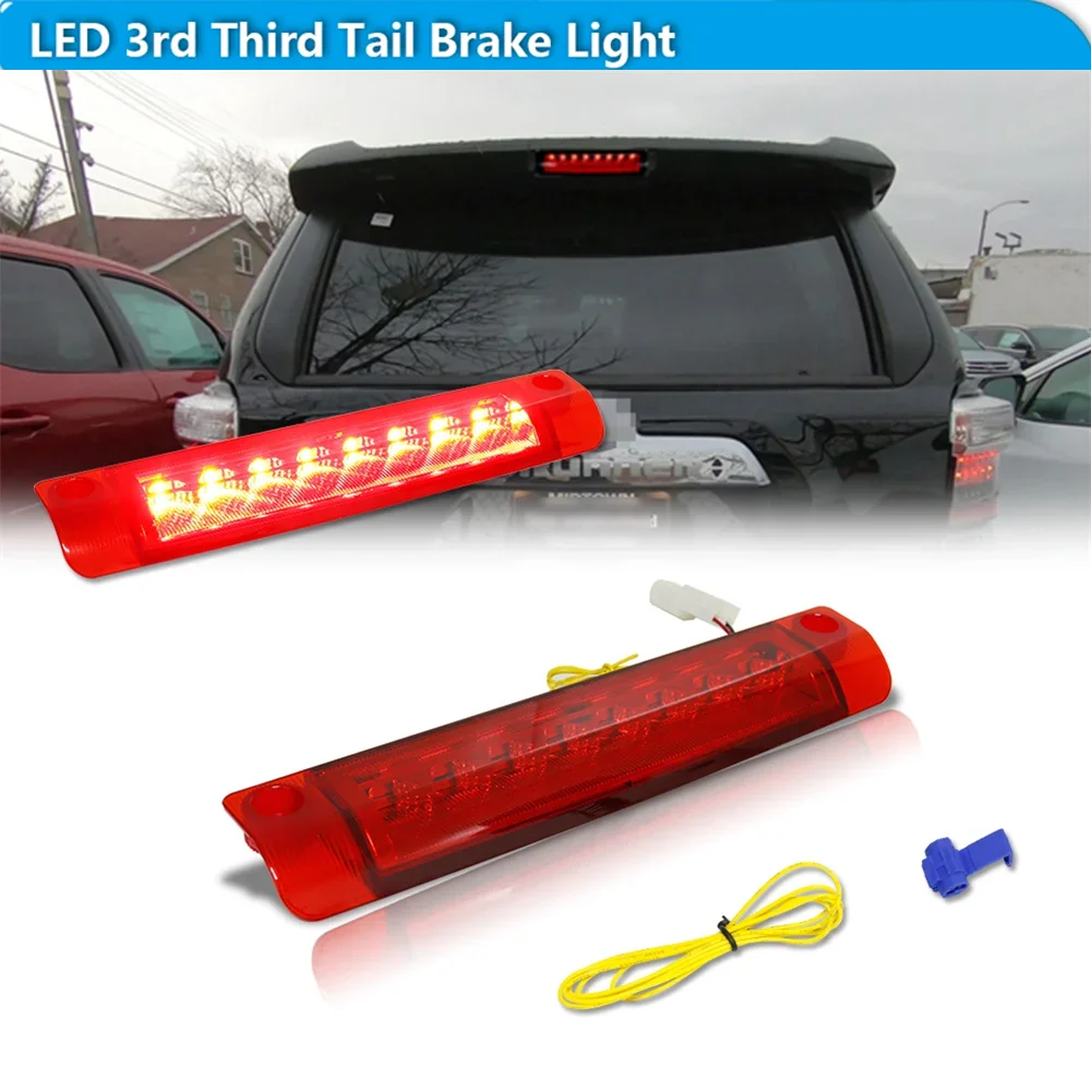 

For Toyota 4Runner Highlander Sienna Prius C/V 1PC Car Rear Center Third 3rd Brake Stop Light Red LED High Mount Stop Light 12V