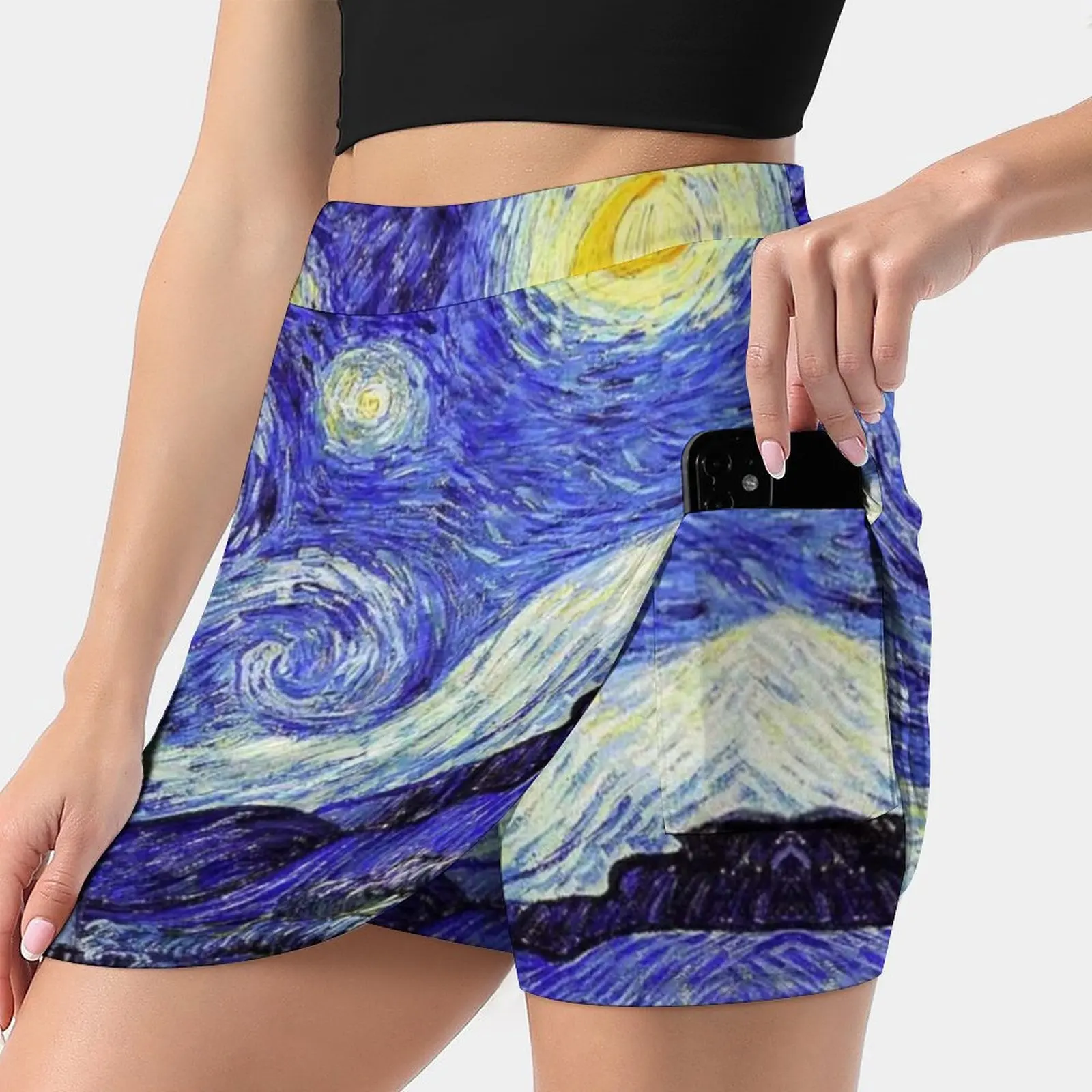 

A Starry Night Inspiration Van Gogh Products Skirts Woman Fashion 2022 Pant Skirt Mini Skirts Office Short Skirt Vincent Van