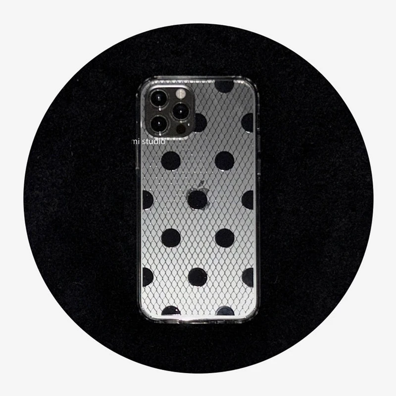 Funda de teléfono Ins Sexy Girl Wave Point de encaje para iPhone 17 AIR 16 15 14 13 12 11 Pro MAX X XR XSMAX 7 8 Plus Y2K cubierta suave transparente