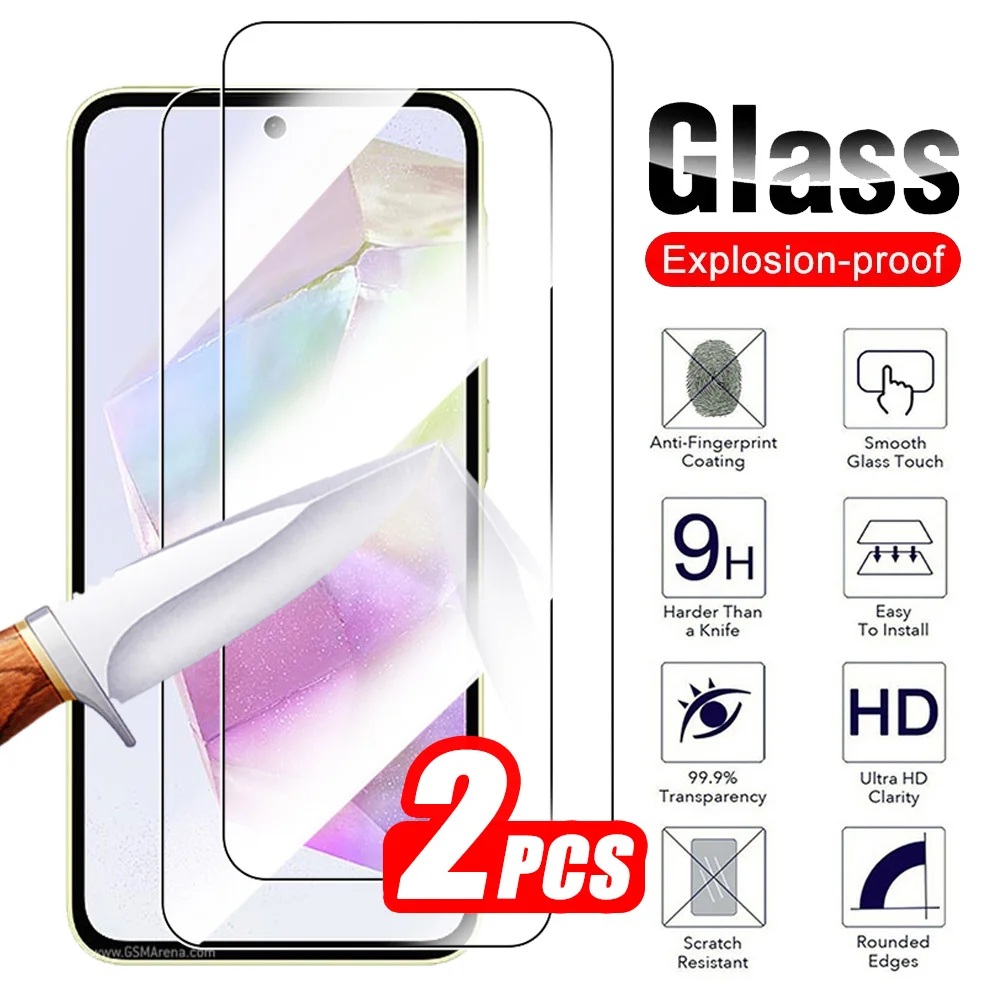 2Pcs Tempered Glass For Samsung Galaxy A35 5G Protective Glass For Samsung A35 A 35 35A Screen Protector Safety Films SM-A356B