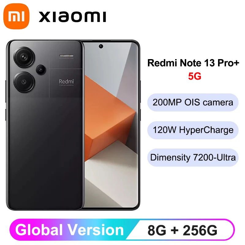 Global Version Xiaomi Redmi Note 13 Pro Plus 5G Smartphone Dimensity 7200-Ultra IP68 200MP OIS Camera 120Hz 1.5K Curved Display