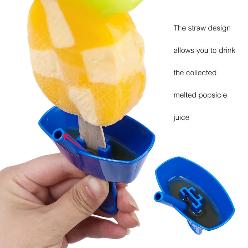 Tropffreier Eis-Pop-Halter, kreativer tropfsicherer Eis am Stiel-Rack mit Strohhalm, schmutzfreies Eis-Rack, Eis am Stiel-Halter für Kinder, Eis