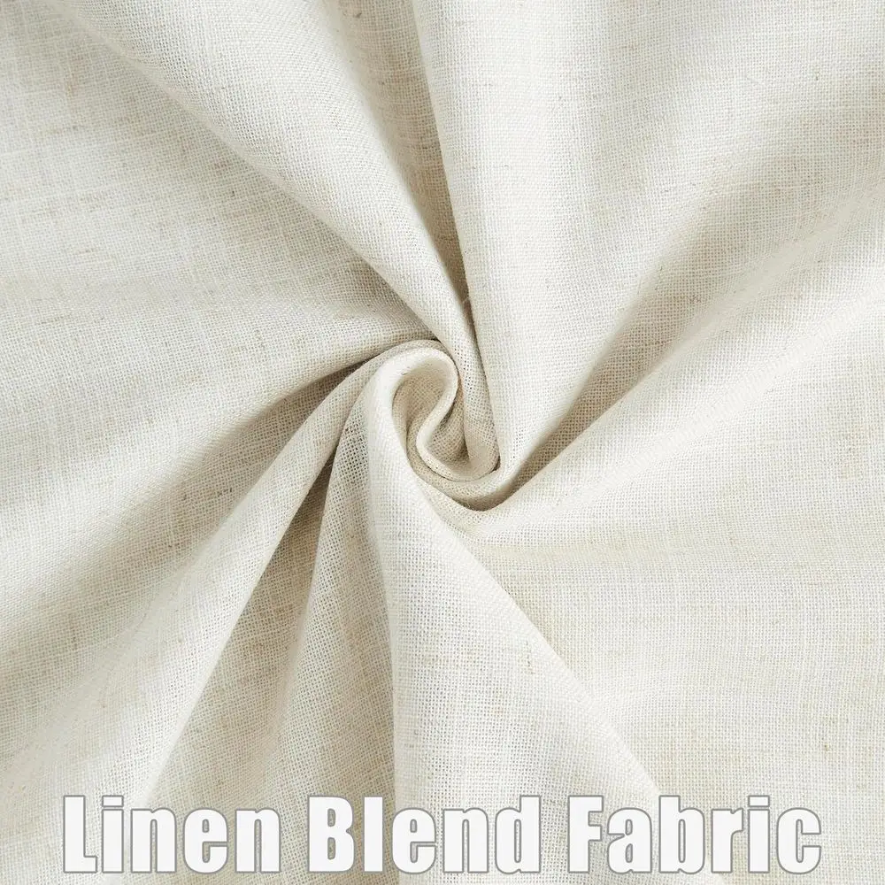 ผ้าม่านกันแสงผสมผ้าลินิน ดีไซน์จีบ 95% ป้องกันความร้อนและเสียง สำหรับห้องนั่งเล่นและห้องนอน (2 ผืน ขนาด 40x95)