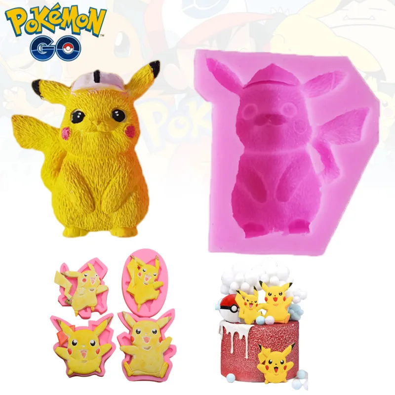 Pokemon Mold Pikachu Silicone Mold Semi Three-dimensional Texture Exquisite Pikachu Chocolate Cake Decoration Baking Mold Gift