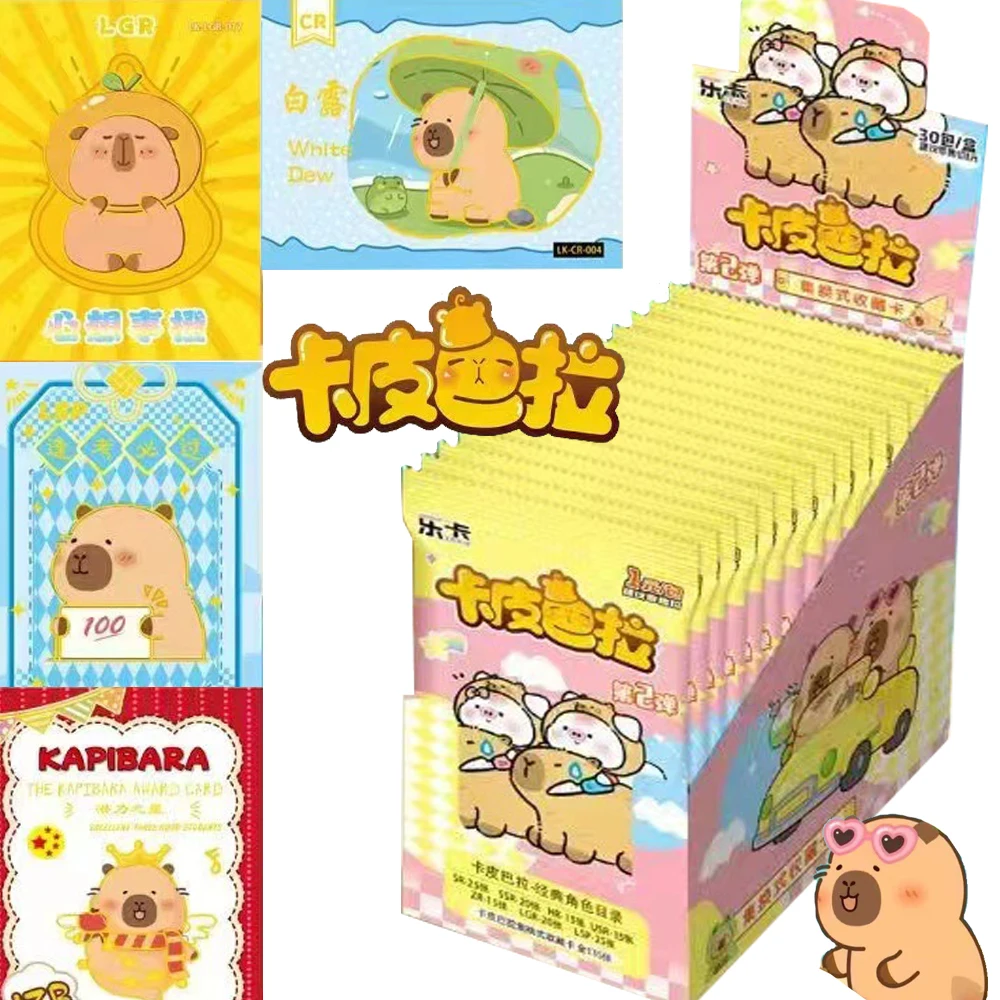 

Capybara Cards Booster Box Anime Cartoon Cute Emotional Stability Kapibala Good Luck Blessing Card Collection Kid Birthday Gift