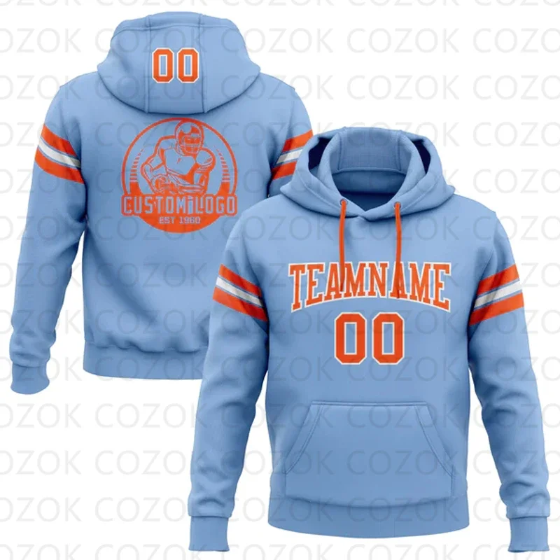 

Customized Hoodie Blue Orange White Color Jersey 3D Printed Unisex Pullovers Hoodie Casual Sweatshirts