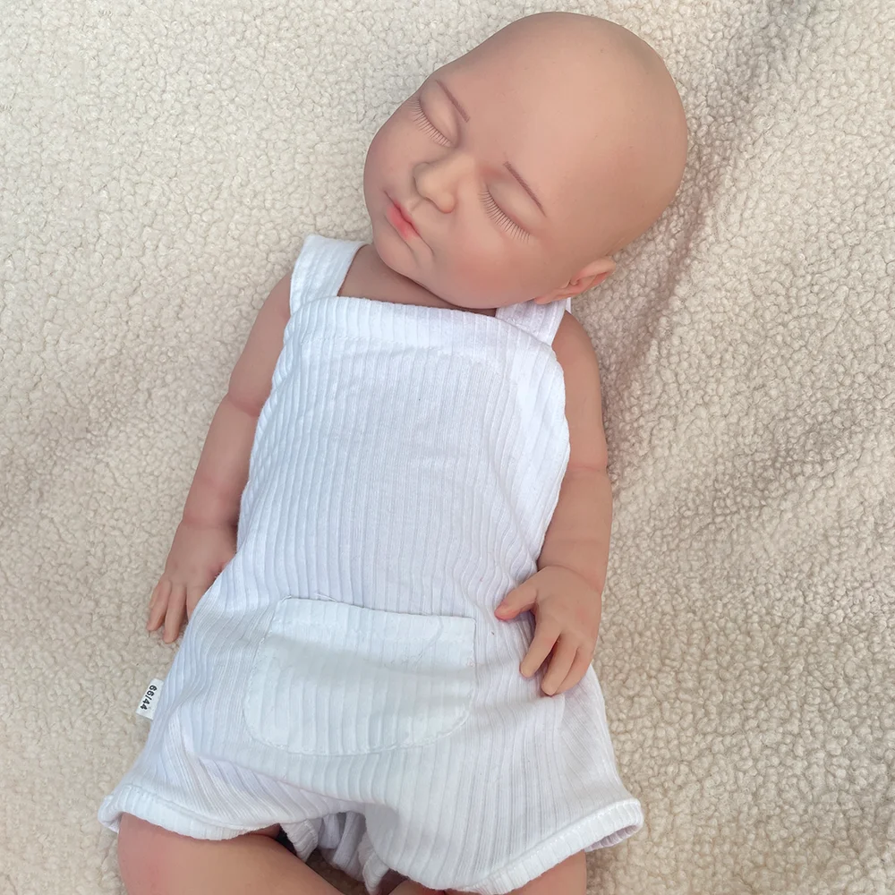 Sleeping 22" Reborn Doll Girl Lifelike Open Mouth Reborn Baby Doll Weighted 6Lbs 3D Painted Skin Newborn For Kids Christmas Gift