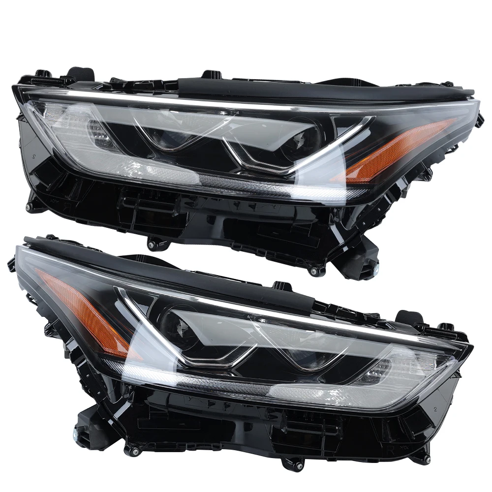 LED Front Head Lamp For Toyota Highlander XLE 2021 2022 2023 Chrome Frame Headlights Turn Signal Light Car Accessories