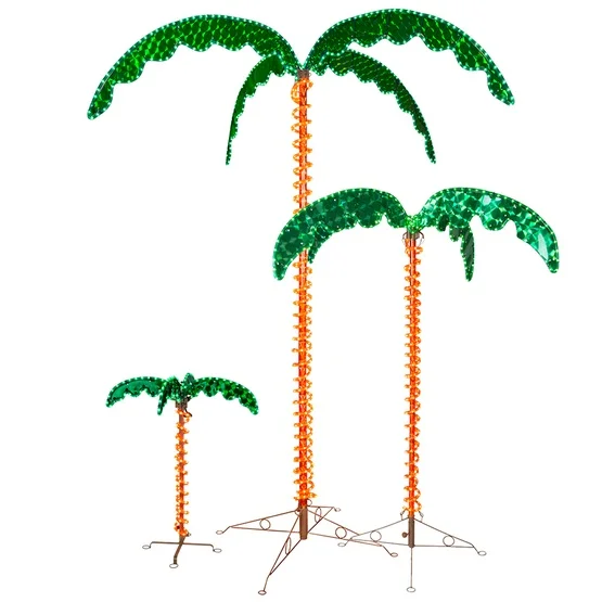 7 feet Outdoor Garden Christmas Decoration Deluxe Roped LED Lighted Palm Tree lights