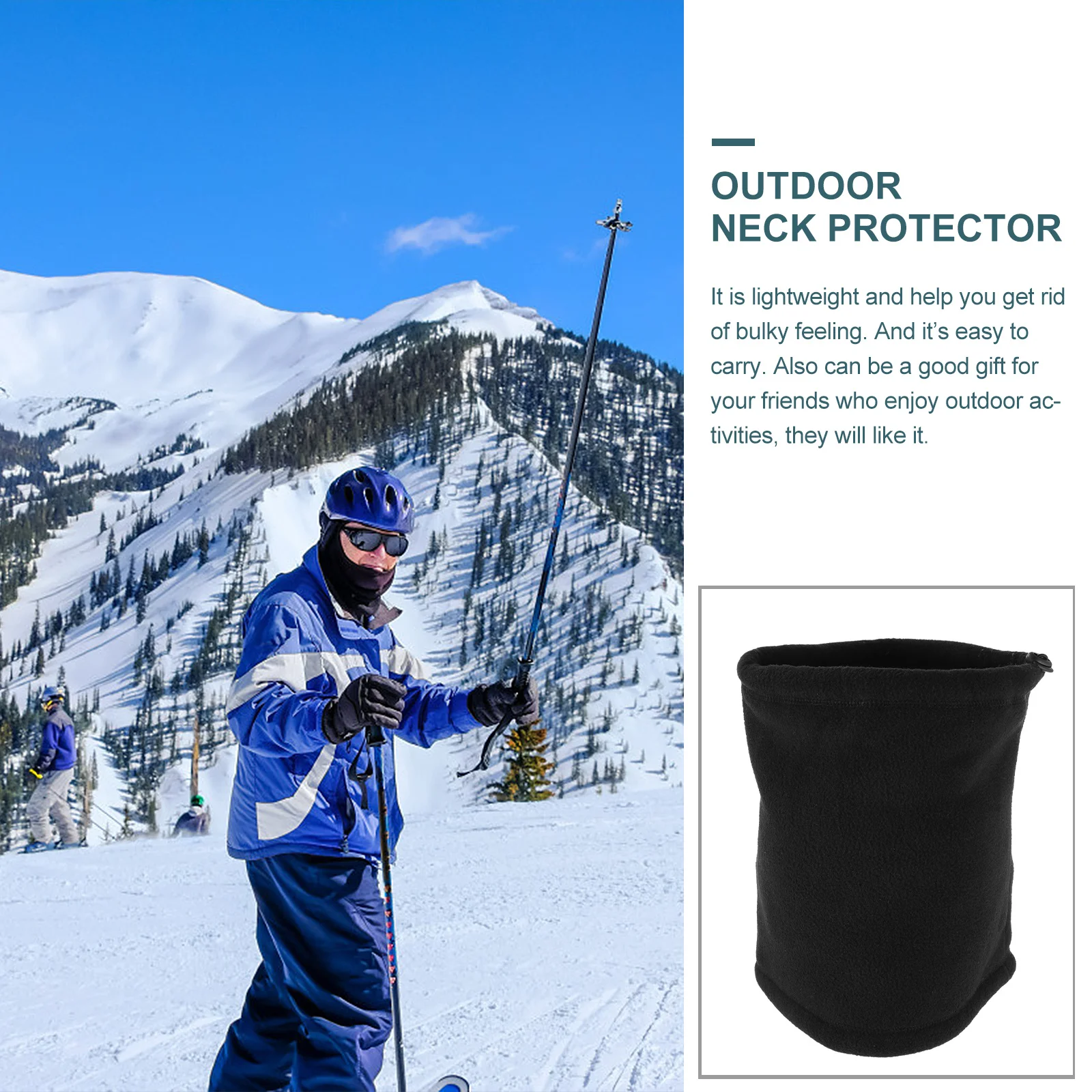 

1Pcs Warm Neck Protector Multifunction Winter Scarf Outdoor Face Cover Lightweight Breathable Neck Gaiter Black for Cycling