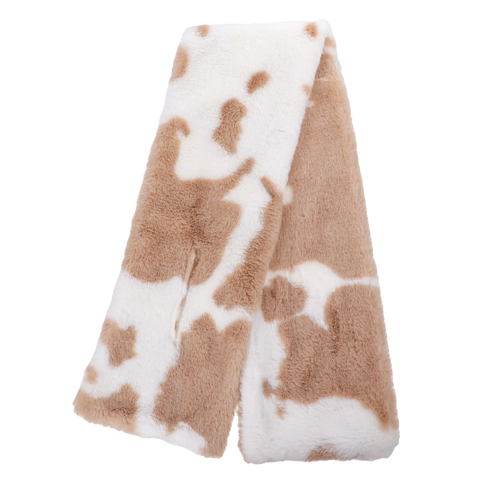 

Fur Shawl Cow Print Scarf Thickening Warm Lovely Fluffy Comfortable Khaki Women's Miss