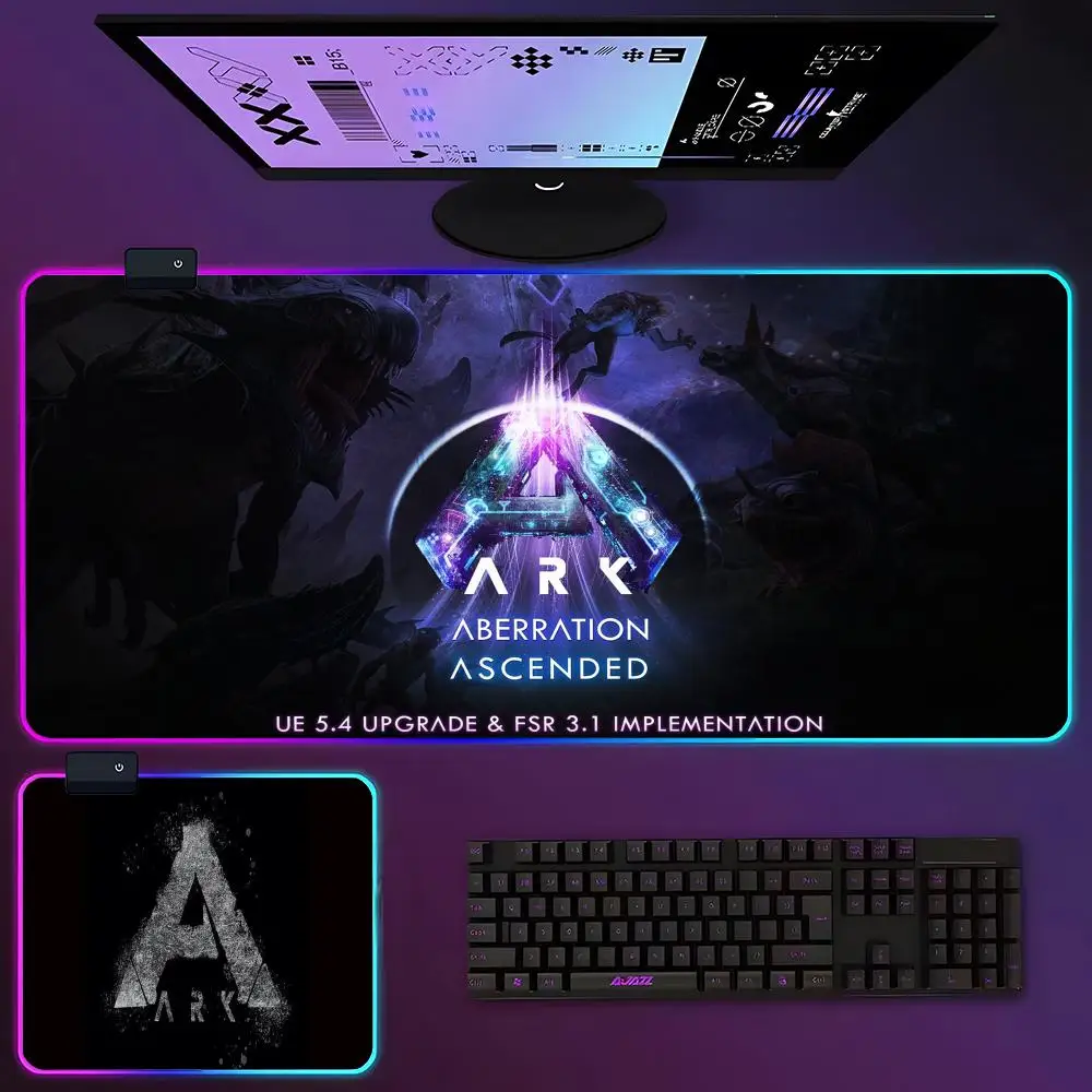 Ark Survival Evolved Mouse Pad RGB Luminous 900x400x3mm Thickened  Large Table Pad Encrypted Anti Skid Super Large Mouse Pad