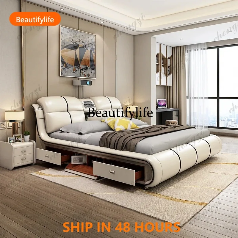 03 A68 Modern Unique Bed Aesthetic Sleeping Lounge Bedroom Bed Multifunctional Luxury Cama De Lujo Para Dormitorio Home Furnitur