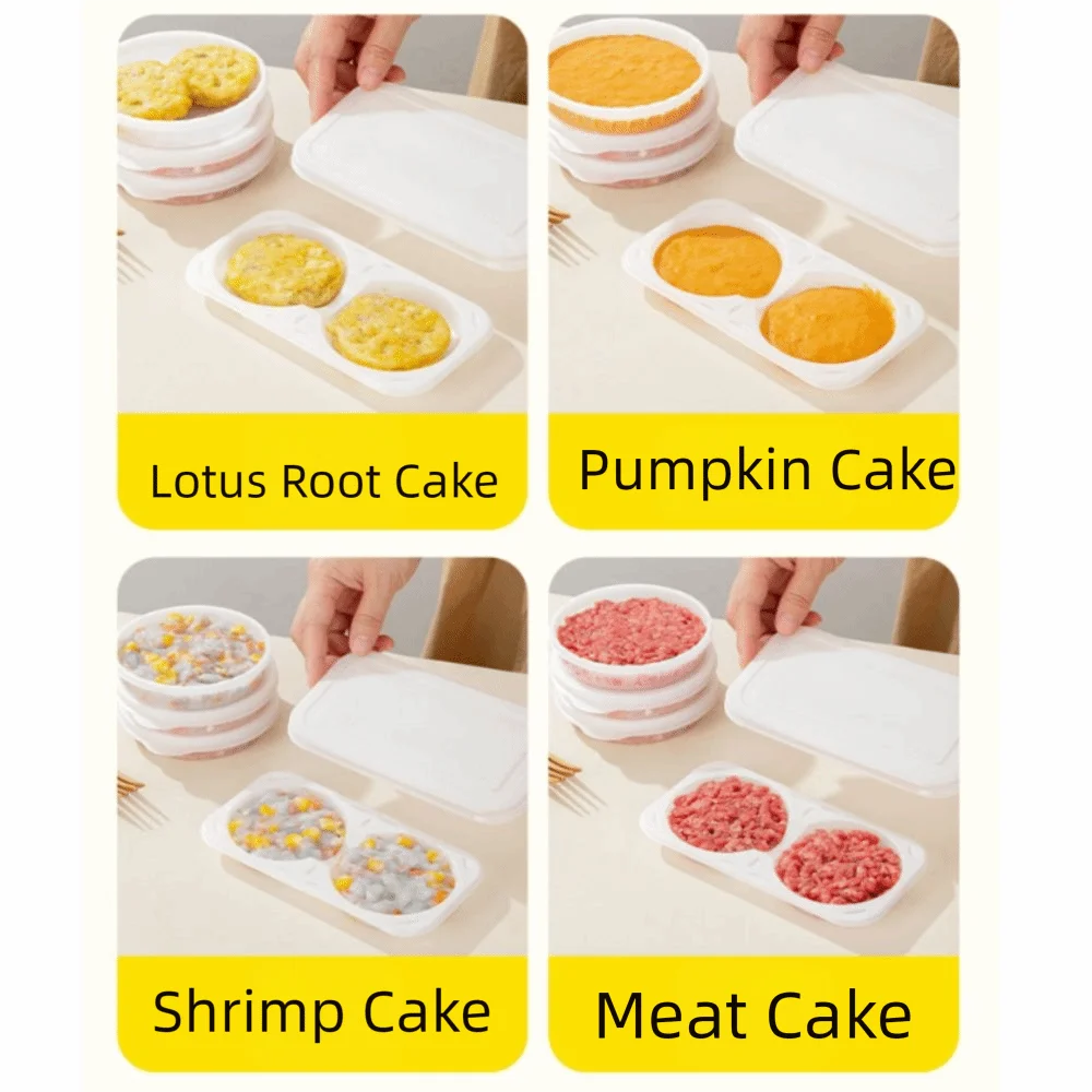 Plastic Beef Cake Packaging Box Non-Stick Food Grade Shrimp Cake Storage Box With Lid Stackable Frozen Storage Box Fresh Keeping