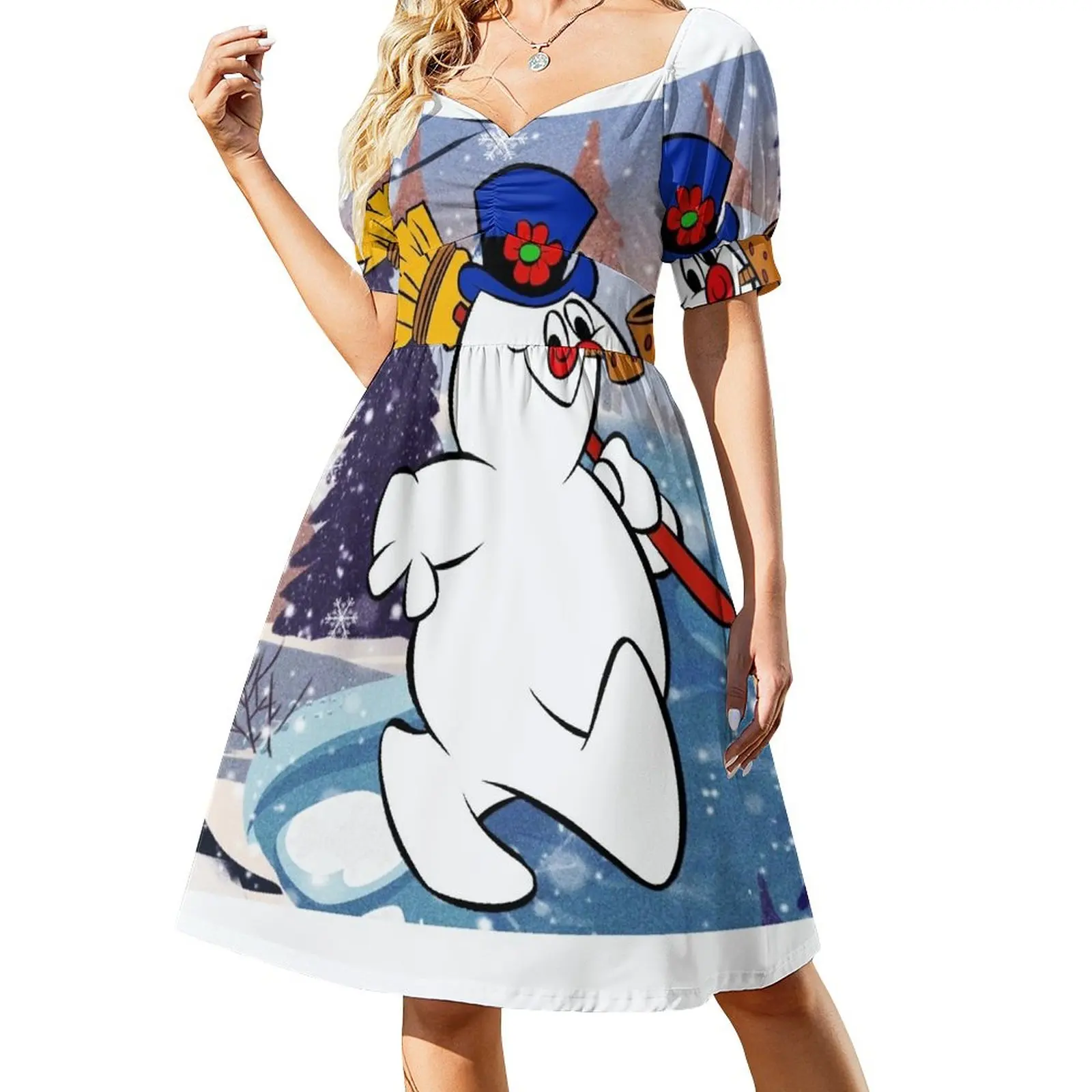 FROSTY THE SNOWMAN UNDER SNOWFLAKE Dress purple dress clothes for women