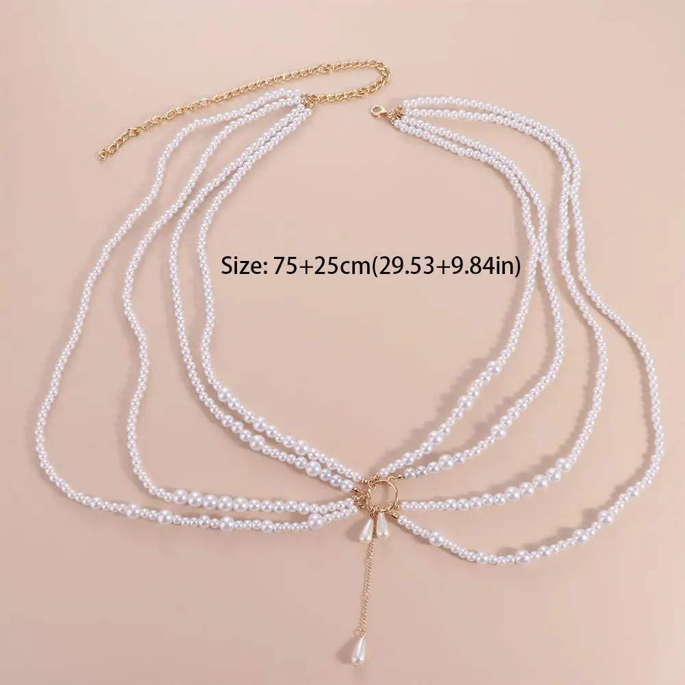 Luxe Y2K Sieraden Multilayer Parel Taille Keten Kwastje All-match Sexy Body Chain Koreaanse Stijl Riem Buikketting Cadeau