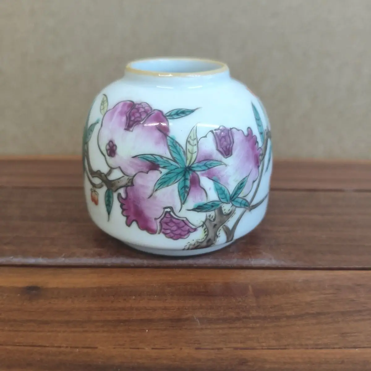 Old Collection Chinese Traditional Scholar Study Water Bowl Pomegranate Pattern Decorative Water Container For Study