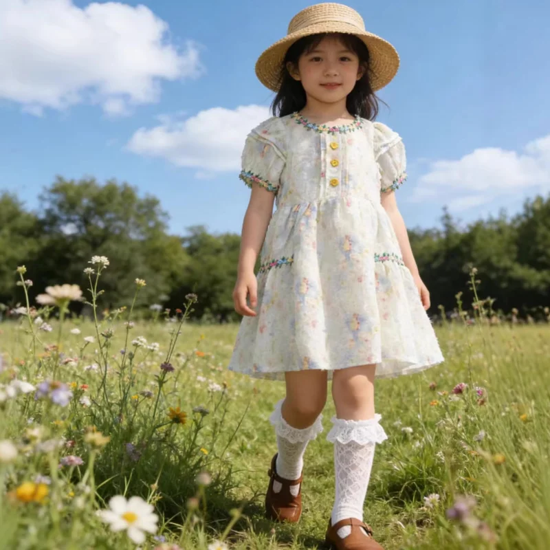 

Girls' Summer Dress2026New stylish long dress for girls, fashionable and beautiful children's dress, summer princess dress