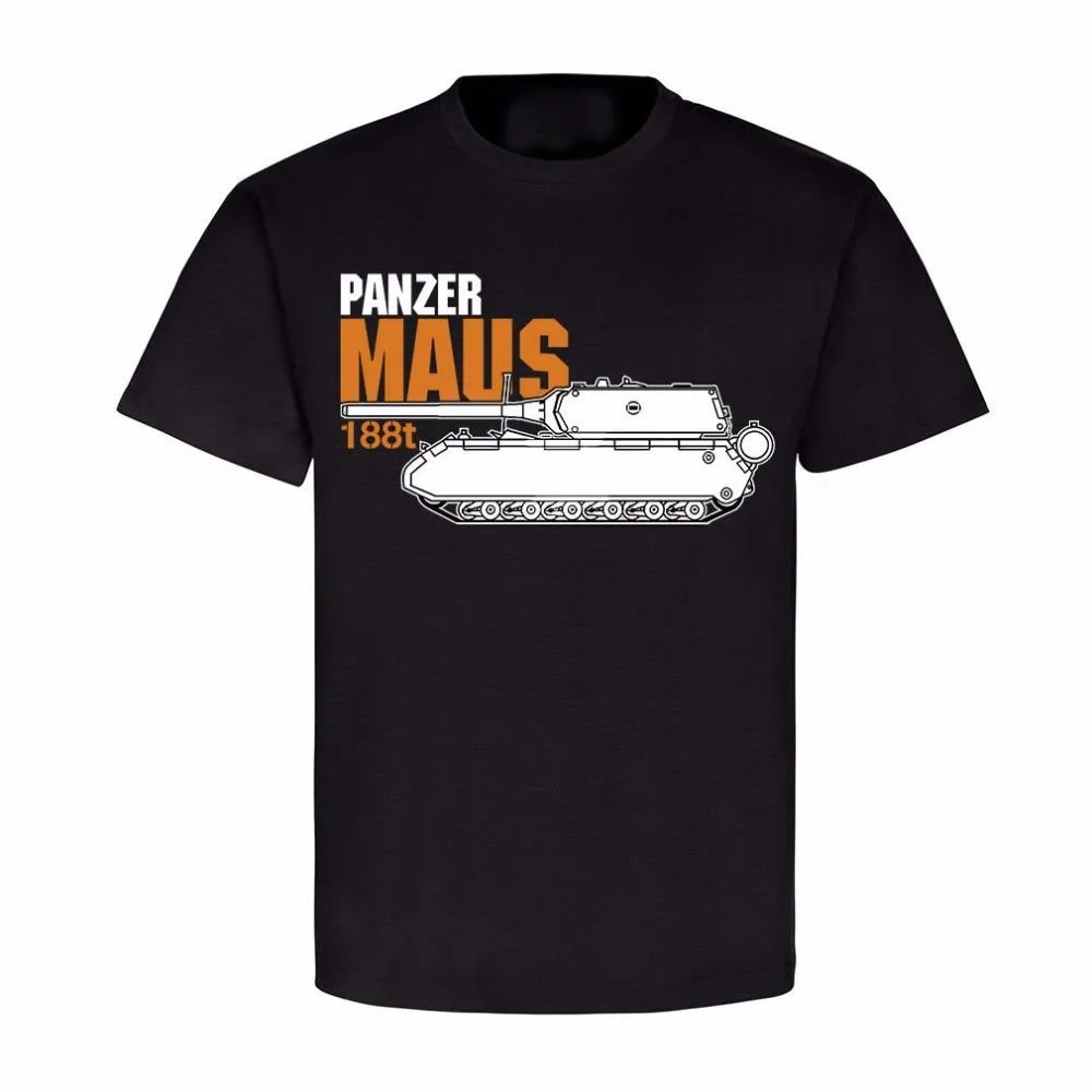 Wehrmacht Panzerkampfwagen VIII Panzer VIII Maus 188T Tank T-Shirt. Summer Cotton Short Sleeve O-Neck Mens T Shirt New S-3XL