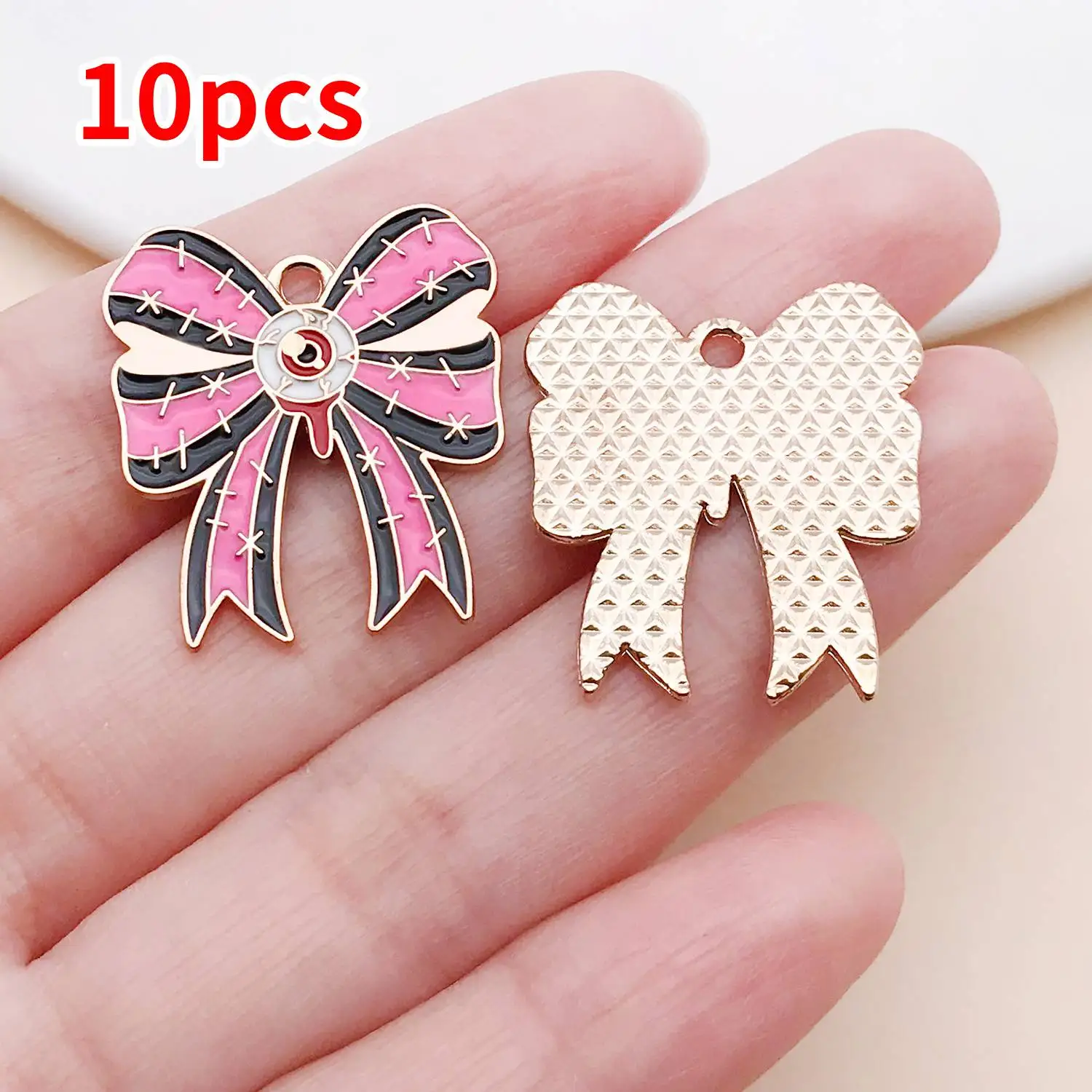 10pcs Creative Cute Ghost Enamel Charms for DIY Jewelry