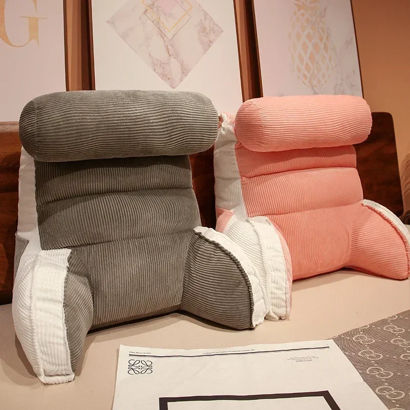 1piece Striped Corduroy Bedside Cushion Backrest Detachable and Washable Lumbar Support Cushion Dormitory Living Room Sofa Tatam