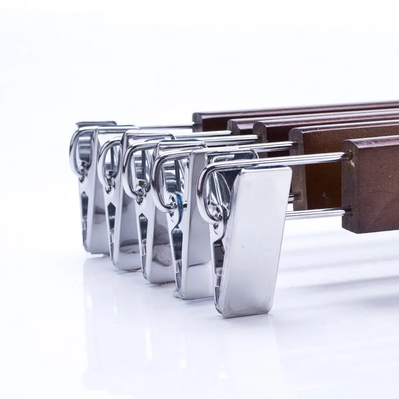 مشبك رف السراويل الخشبية الصلبة متجر الملابس الخشبية شماعات السراويل المنزلية شماعات السراويل الخشبية مشبك تنورة سلس شماعات #3