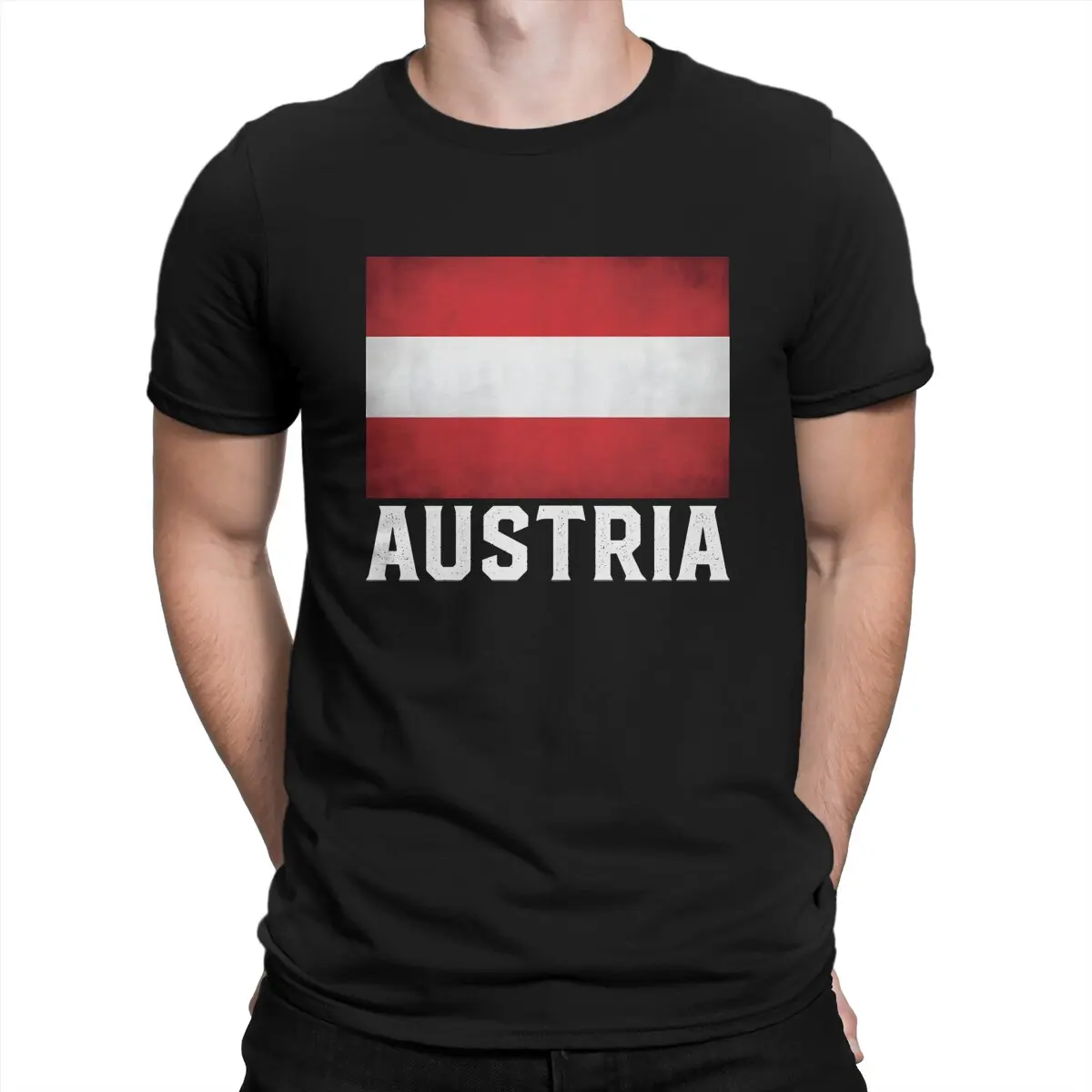 Men's T-Shirts Soccer Lover Austria Flag Leisure Pure Cotton Tees Short Sleeve Austria Soccer T Shirt Round Neck Clothes