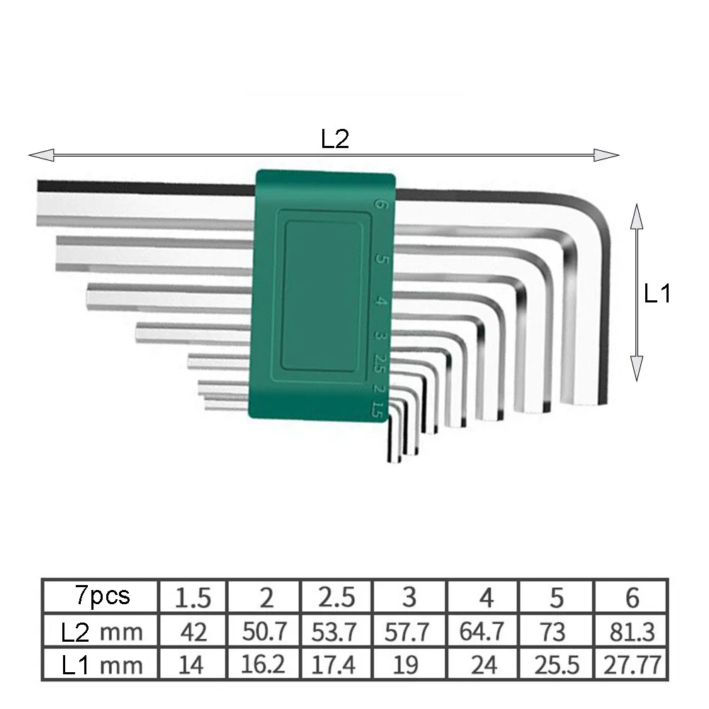 5/7/8PCS Hexagon Wrench Set Allen Key Set L Wrench Hand Tools Kit Double-End Screwdriver Hex Wrench Spanner Key Set