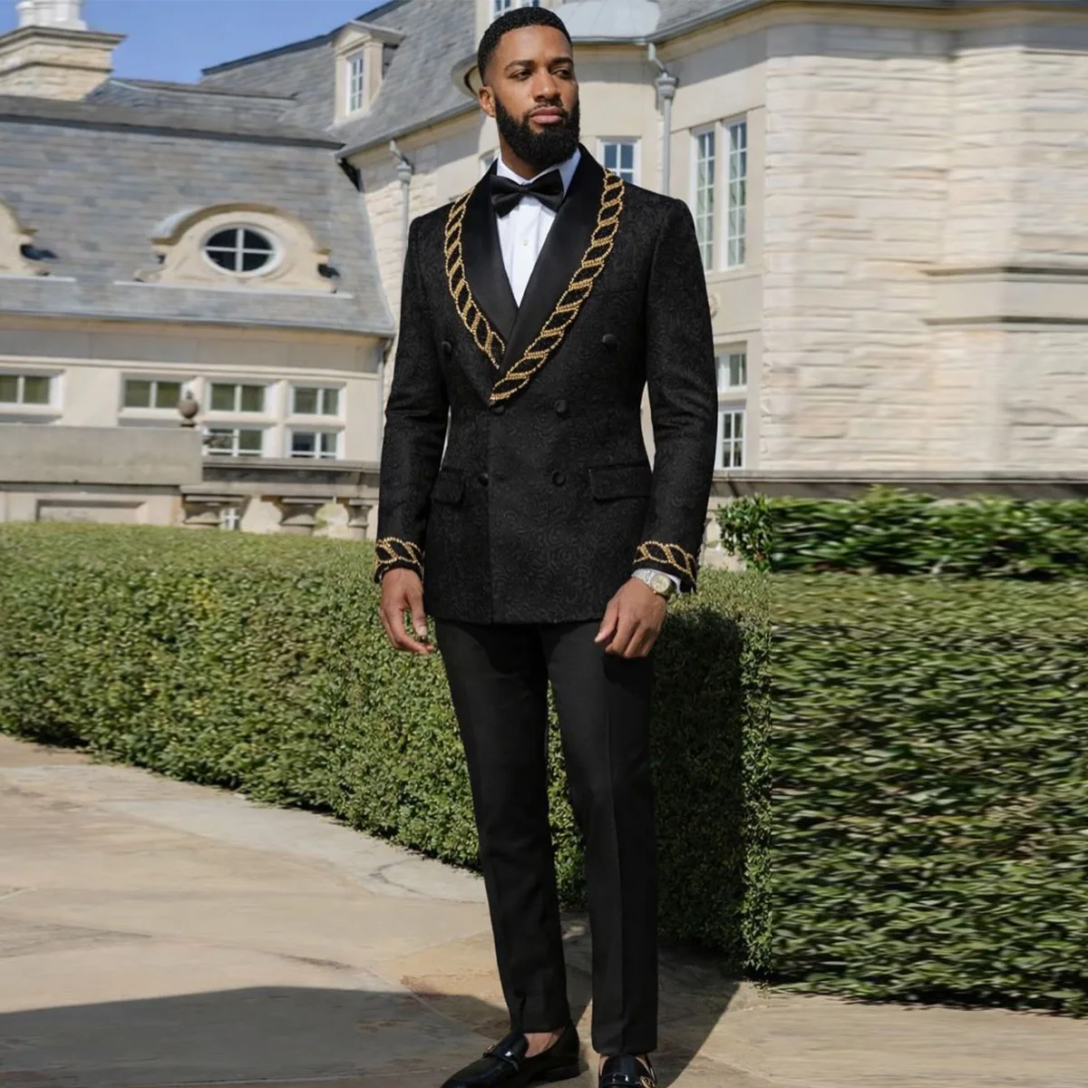 

High Quality Diamond Men Suits Ropa Hombre Peaked Lapel Groom Tuxedos 2 Pieces Sets Male Party Prom Blazer Customized