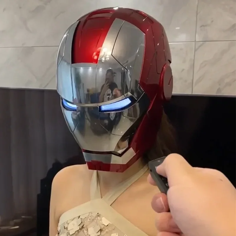 Marvel Iron Man Mk5 capacete elétrico, multi-peça abertura e fechamento capacete, voz controle olhos modelo, crianças e adultos Cosplay presente