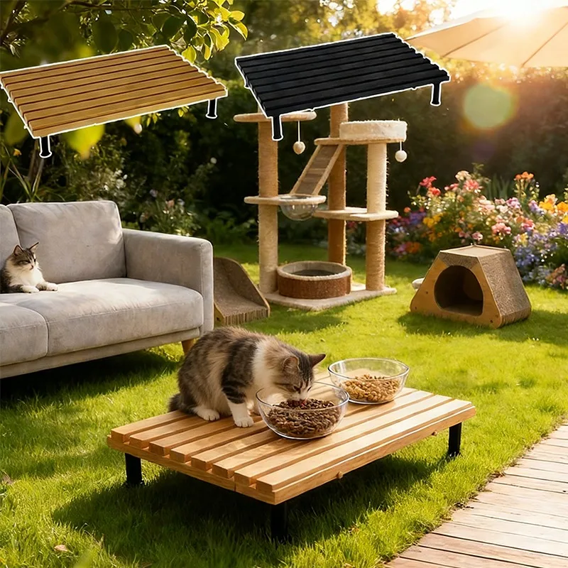 

Elevated Pet Feeding Platform with Sturdy Legs Heavy-Duty Plastic for Cats & Small/Medium Dogs,Safe Indoor Pet Table 애완동물 먹이 받침대