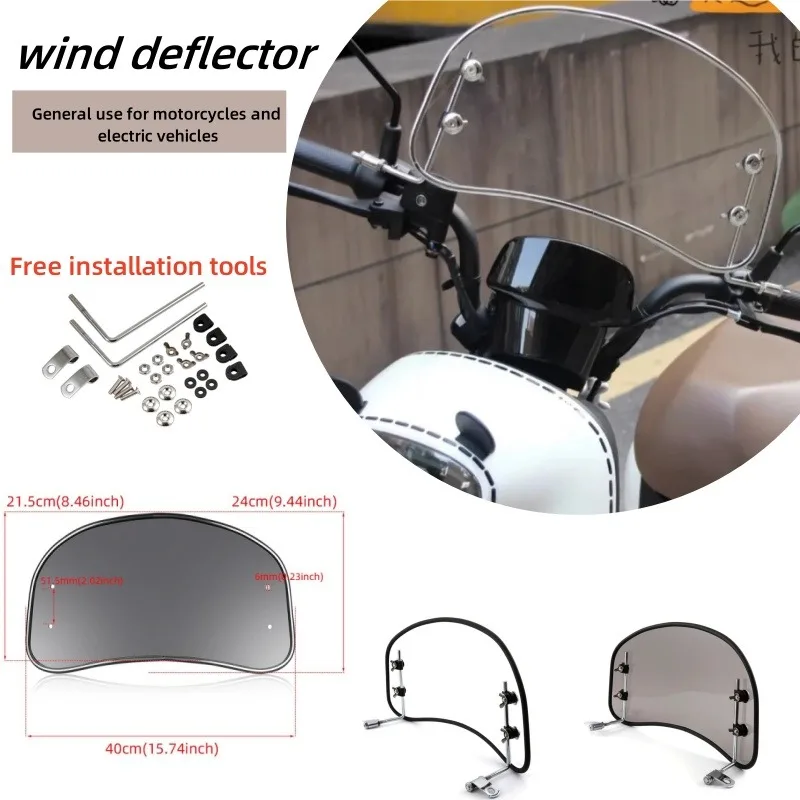 Motorcycle Scooter Modification Front Windshield Retro Design Motorcycle Front Windshield Motorcycle Accessory Wind Deflectors