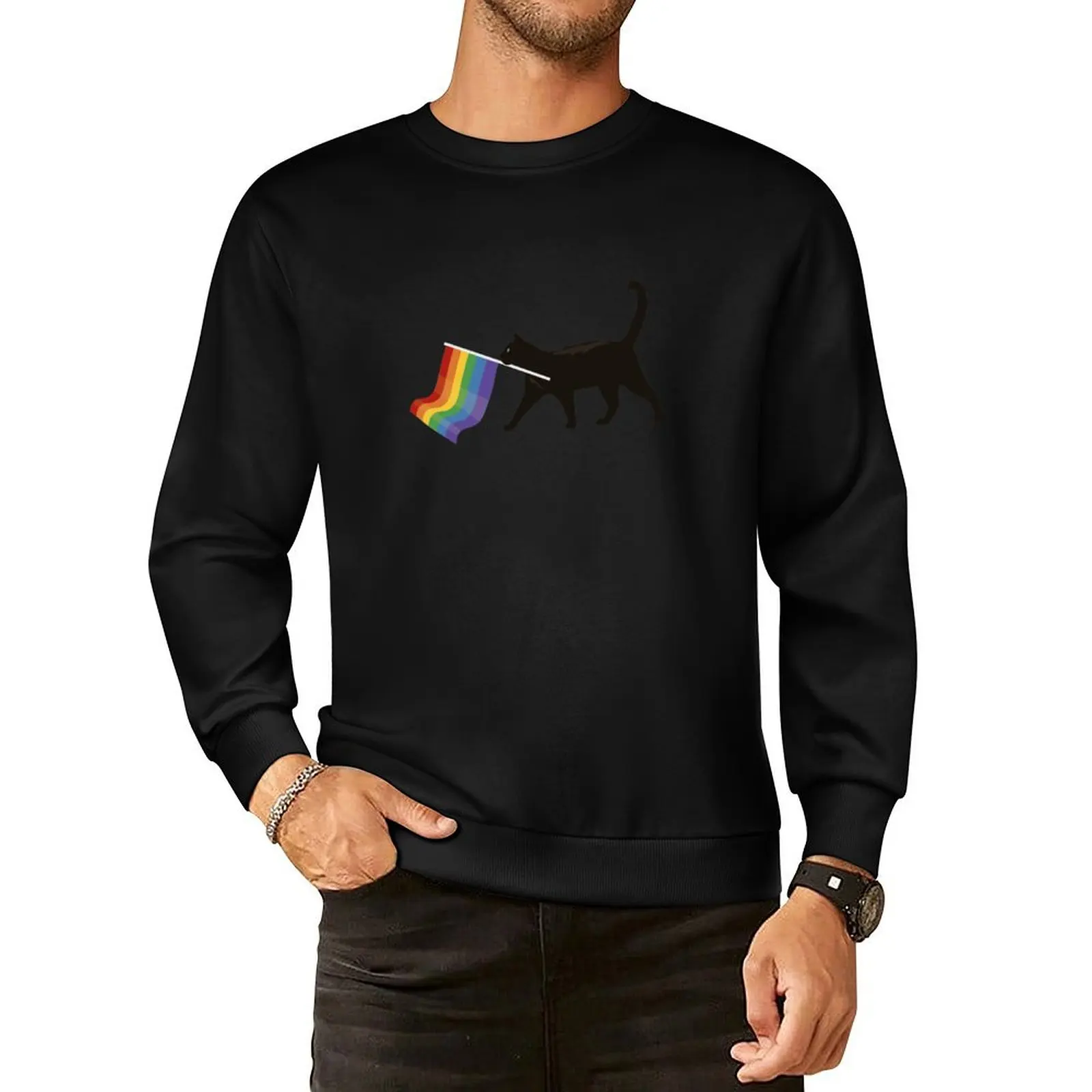 

a little gay cat friend! Pullover Hoodie male clothes anime clothes aesthetic sweatshirts